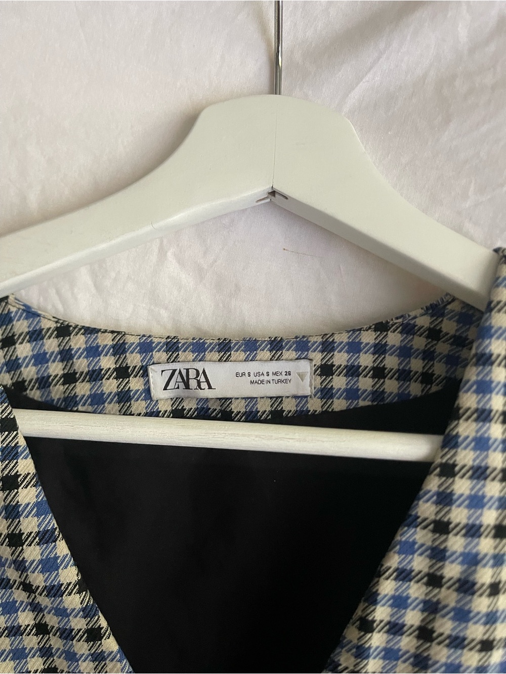 ZARA Gingham Houndstooth Cropped Vest V-Neck Sleeveless Crop Top Size S Preppy - Picture 12 of 15
